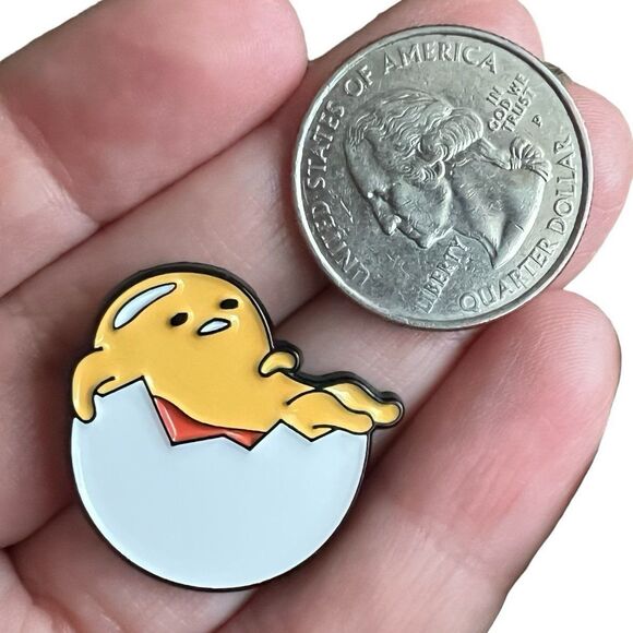 Kawaii Sleepy Egg Enamel Pin - Picture 6 of 7
